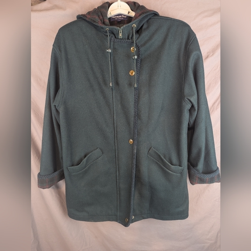 Herman Kay Size 14 70% Wool Pea Coat Vintage